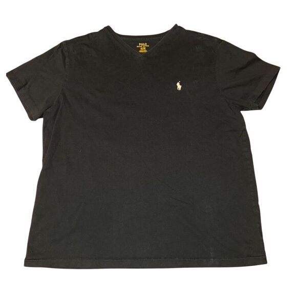 Polo Ralph Lauren Mens Black V Neck T-Shirt XL - Picture 2 of 6